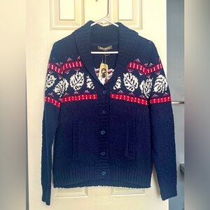 Brand New Tommy Bahama Tropical Fair Isle Cardigan Size Medium